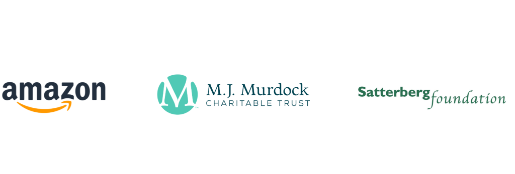 Amamzon, MJ Murdoc Charitable Trust, and Satterberg Foundation Logos.